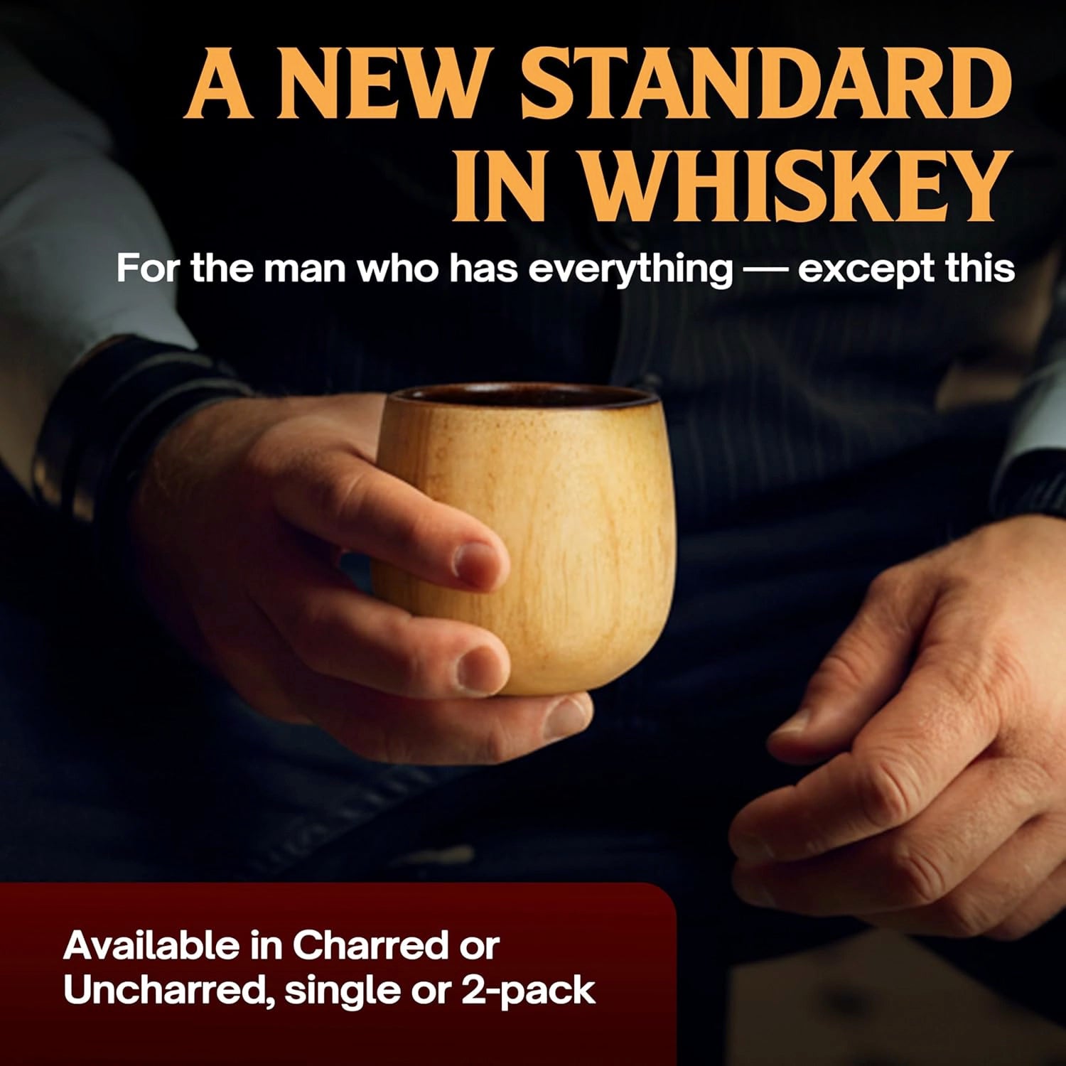 The Original Charred Wooden Bourbon Drinking Glass